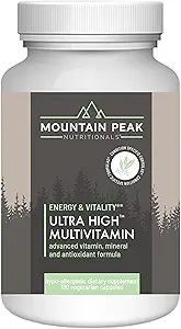 Mountain Peak Nutritionals Ultra High Multivitamin for Men & Women - with Vitamins A, B12, B6, C, D, E, Magnesium, Zinc, Folic Acid, Digestive Enzymes & Probiotics (180 Vegetarian Capsules)