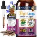 Bright Lungs - Lung Detox Support til at hjælpe med at bevare samlet Lung & Respiratory Health - Grindelia, Lobelia, Licorice, Wild Cherry & mere!