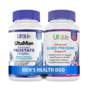 ULTALIFE Mænds sundhed Duo - 2 flasker - En Prostate Support Kompleks med Saw Palmetto & Beta Sitosterol & En HØJT Blodtryk tillæg med hvidløg & Hawthorn Berry Fast- Fungerende kapsler til mænd