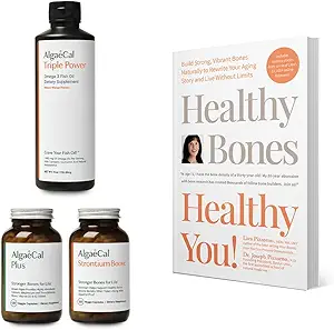 ALGAECAL Bundle - Bone Builder Pack, Calcium supplement D-vitamin, K2, Strontium & Omega 3 Fish Oil med EPA & DHA & Bogen af Lara Pizzorno Sunde Bones Sund Du