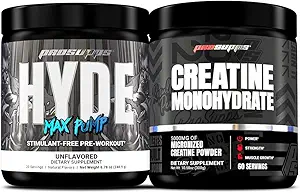 PROSUPPS Hyde Max Pump Stimulant- Gratis Pre- workout, Unflavored og Creatin 300 Bundle