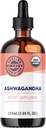 Vimergy USDA Organic Ashwagandha Liquid Extract, 57 Serveringer -Stress Supplement Drops - Adaptogen - Understøtter kognitiv funktion - Sovestøtte - Alkoholfri, Non- GMO, Vegan & Paleo Friendly (115 ml)