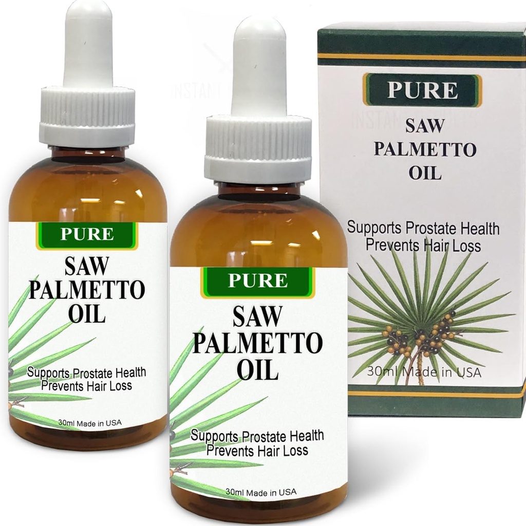 Pure Saw Palmetto Berries Oil 2x30ml Wild & Natural 60- 90- dages forsyning i modsætning til ineffektive pulvere, understøtter Prostata sundhed søvn bedre reducere hyppig vandladning DHT Blocker Hjælp Stop hårtab