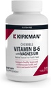 Kirkman - B6-vitamin med Magnesium - 120 tabletter - Potent B6-vitamin & Magnesiumtilskud - Chewable Wafer - Hypoallergen