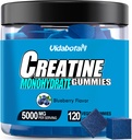 Creatin monohydrat Gummies for Mænd & Women- 5g Creatin Monohydrat per Servering - Forøg styrke og opbygge muskel, Sukker fri, Vegan, Blåbær Flavor, 120 Greve, B571