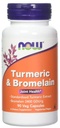 Now Foods gurkemeje & bromelain, 90 vegetabilsk kapsel (2 Pack)