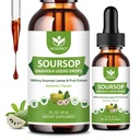(2 Pack) Soursop Graviola Liquid Drops - 1800mg Soursop Extract - High Absorption Sour Sop Sop Liquid for Cell Support & Regeneration, Immunsupport, Antioxidant, Afslapning, Sugar Free - 1 Fl Oz