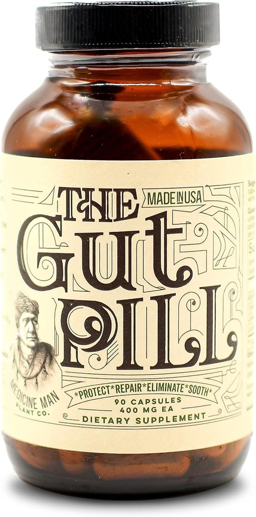 Gut Pill 90 Kapsler - Naturlige Gut Sundhed Kosttilskud til kvinder & Mænd til Leaky Gut Reparation - Med Marshmallow Root Herb, Calendula Flower, Triphala Frugter, og Lactobacillus Acidophilus