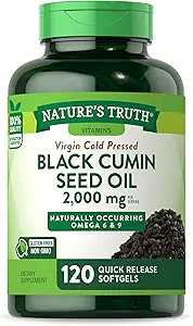 Nature's Truth Black Seed Oil Pills | 2,000mg | 120 Softgels | Virgin Cold Pressed Cumin | Non-GMO and Gluten Free Supplement