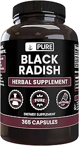Pure Original Ingredienser Sort Radish (365 kapsler) Ingen Magnesium eller ris Fyldere, Altid Pure, Lab Verified