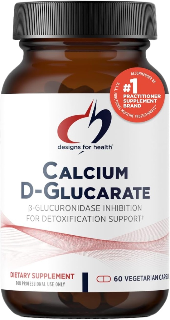 Design for sundhed Calcium D- glucarat - 1200mg CDG for leverstøtte - afgiftning + sundt hormon Metabolisme Support for mænd + kvinder - non-GMO, soy- fri (60 kapsler)