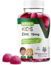 Viteey Zink til børn Gummies 15mg - immunforsvar til børn og teenagere - kraftfulde naturlige antioxidant, Kids Zink Vitamin Supplement - Vegan, Gelatine Free, Gluten Free - Tasty Chewable Berry Flavor Gummy