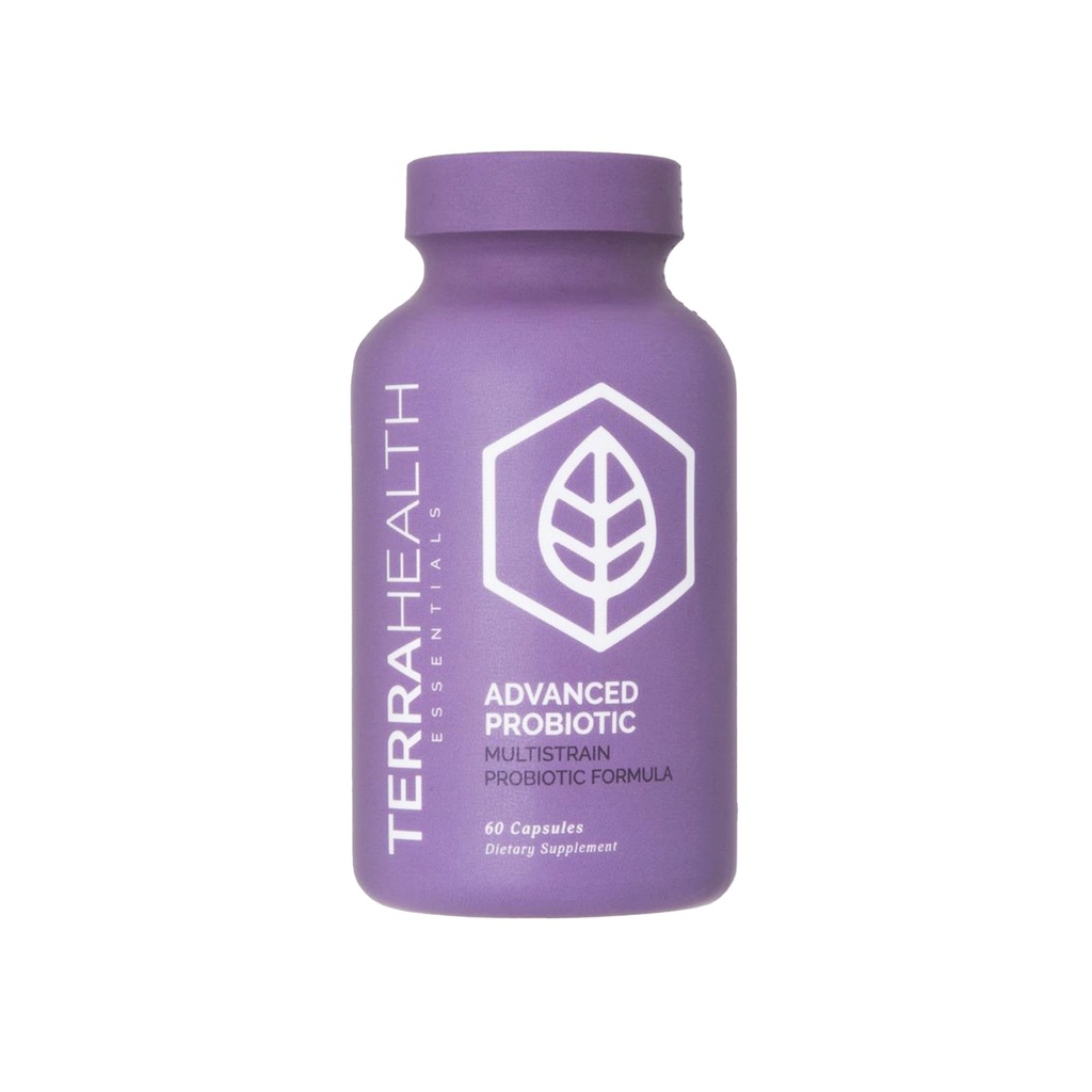Terra Health Essentials Advanced Probiotics | 50 Billion CFU | Reduce Bloating & Gas, Immune Support | 30-Day Supply (60 Capsules)