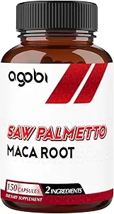 agobi Saw Palmetto Supplement med Maca Root - High Extract Support for Hår Health, Restainful Mood & Energy Support - 150 Veggie Kapsler