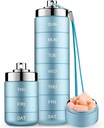 Mossime Metal Pill Organizer Weekly, Stackable Vandtæt Travel Pill Box, Stor Aluminium Alloy Pill Case Container, BPA Gratis 7 dag Daglig Medicin Organizer for Vitamin, Fiskeolie, tillæg