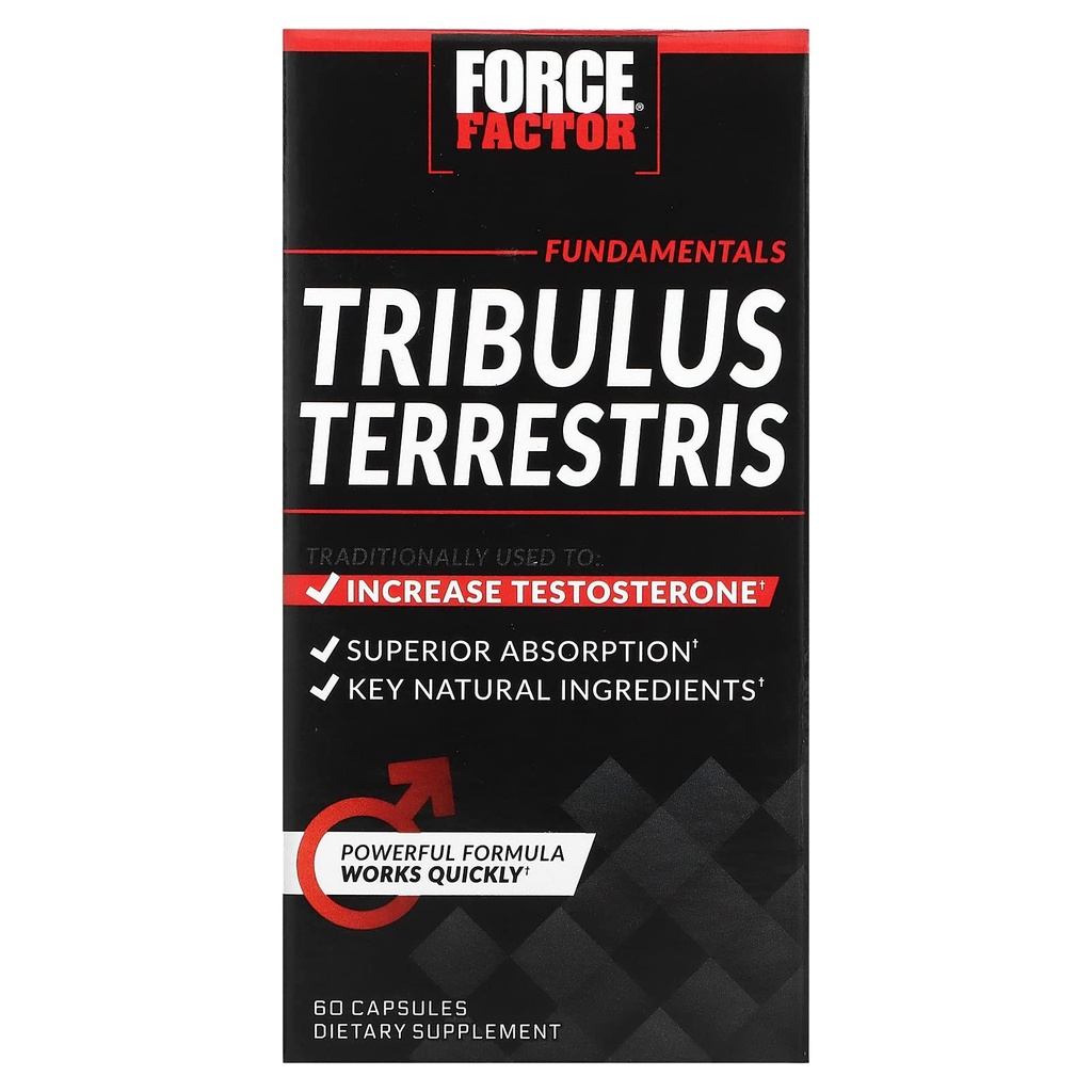Kraftfaktor Tribulus Terrestris til mænd, Testosteron Booster og mandlige vitalitet supplement, Tribulus ekstrakt og naturlige ingredienser til Superior Absorption, grundlæggende serie, 1000mg, 60 kapsler