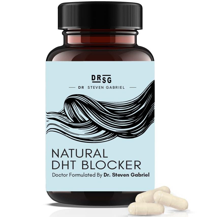Dr. Steven Gabriel Natural DHT Blocker til kvinder og mænd - hår vækst supplement med Saw Palmetto, Stinging Nettle, Pygeum Bark, Græskar frø oliekapsler (60 Caps)