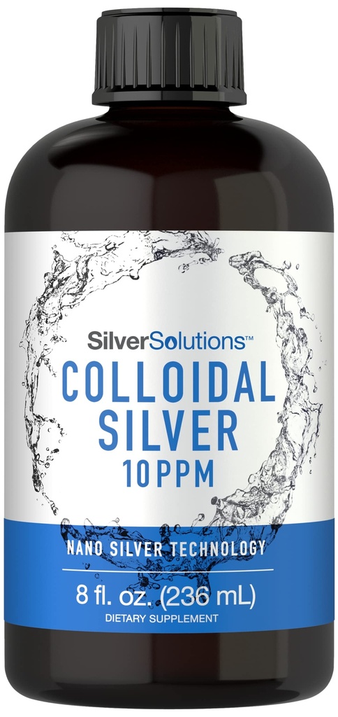 Carlyle Colloidal Silver - 124; 10 PPM - 124; 8 oz (236 ml) - 124; Nano Silver Technology - løsninger - 124; Vegetar, Non- GMO, & Gluten Free Supplement
