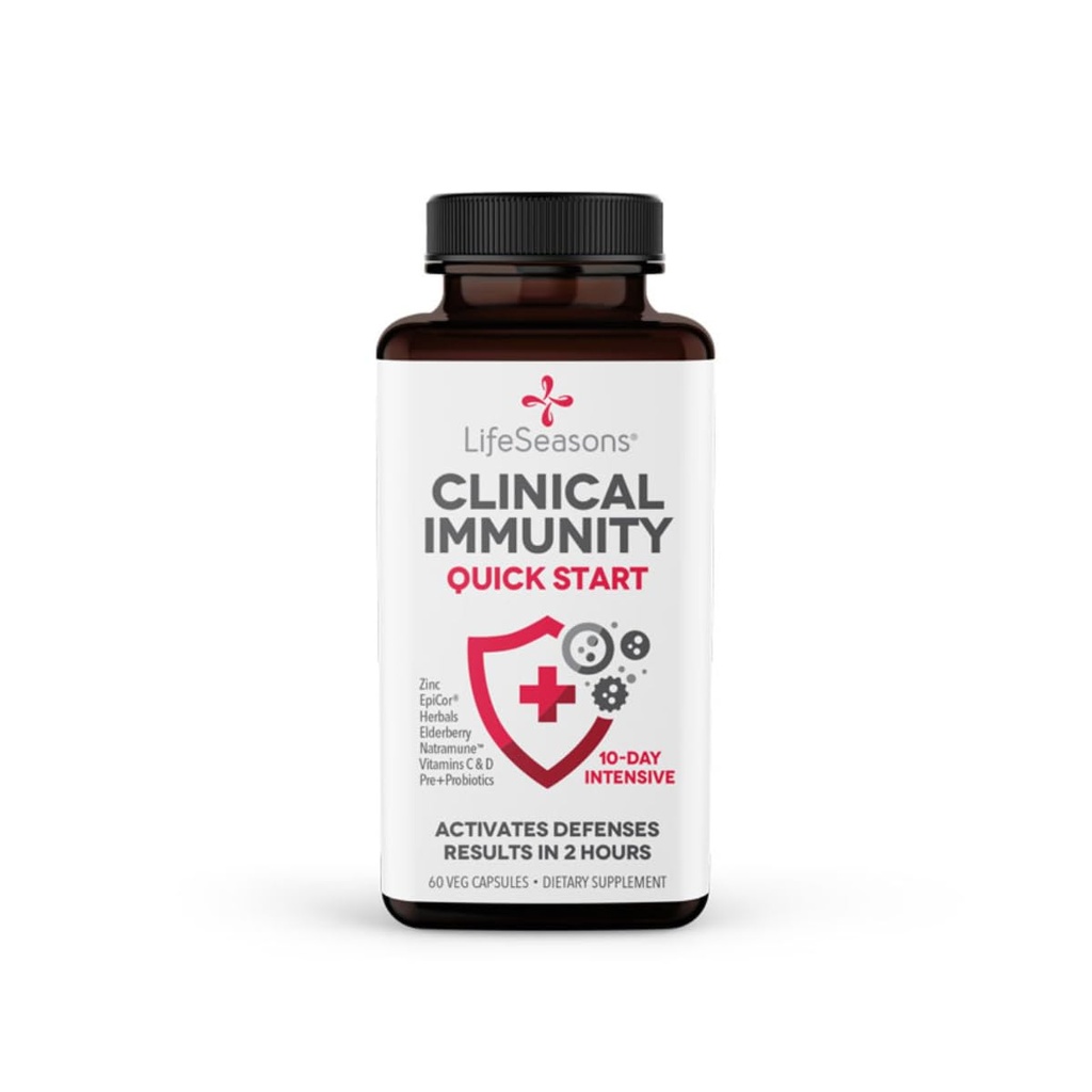 Klinisk Immunitet - Quick- Start - immunsystem support - hurtig immunrespons - øger antistoffer, B + T + NK celler, Neutrofile & Macrophagens - Black Elderberry & Pre + Probiotika - 60 kapsler