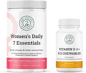 Kvindelige Daglige 7 Essentials & Vitamin D3 + K2 Chewables Bundle