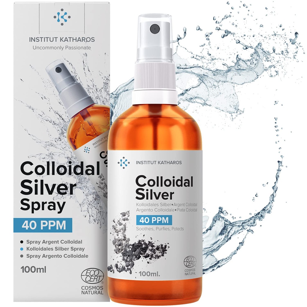 Kolloid sølvvæske 3.4 fl oz spray ● Bioactive Hydrosol Sølv vand ● Naturlig Nano Sol supplement løsning ● Ioniske mineraler 40 PPM ● Organisk struktureret kolloid spray