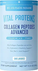 Vital Proteins Collagen Peptider Powder, Hydrolyzed Collagen Peptider Unflavored, Bundle 9.33oz (2 Pack)