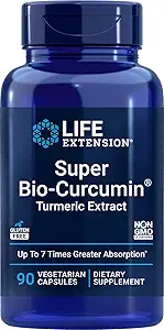 Life Extension Super bio- Curcumin gurkemeje ekstrakt 400mg, 90 Veg Caps - Vegetariske kapsler - Non- GMO - Meget Absorbable