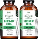 Pure Wellness Hamp Seed Oil Drops Pebermynte Flavor til forbedret kognitiv funktion, Omega 3 6 9 Fedtsyrer, Økologisk, Non- GMO, Vegan (Natural Hamp, 2- Pack)