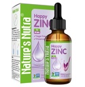 Naturens Nutra Happy Zink, Premium Liquid Zink til Baby, Infant, Børn og Børn, TRAACS Chelate Zink, Høj Biotilgængelighed, Non- GMO, Kosher, 2 Fl. Oz (60ml)