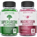 Supergreen & Magnesium Gummies - Magnesium Hjælper Muskler Recover, Lækre Supergreens med Spinach, Broccoli, Beetroot, Green Tea, & Acai for Immunity Support - 60 Gummies
