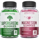 Supergreen & Magnesium Gummies - Magnesium Hjælper Muskler Recover, Lækre Supergreens med Spinach, Broccoli, Beetroot, Green Tea, & Acai for Immunity Support - 60 Gummies