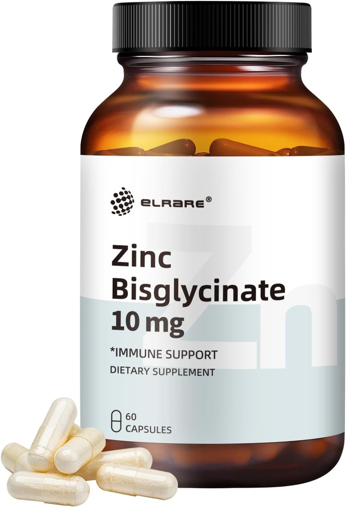 10mg chelateret zinktilskud som albion TRAACS Zink Bisglycinat, størrelse # 2, 60 mini kapsler