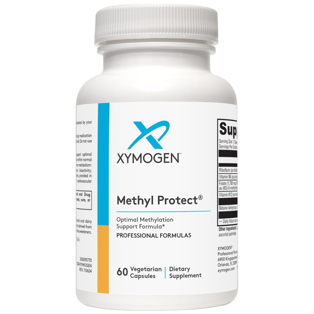 XYMOGEN methylbeskyttelse - Optimal methylering Formel med methylfolat, vitamin B12 (Methylcobalamin b12), Riboflavin + B6 Vitamin - Kognitiv, homocystein + Heart Health Kosttilskud (60 kapsler)