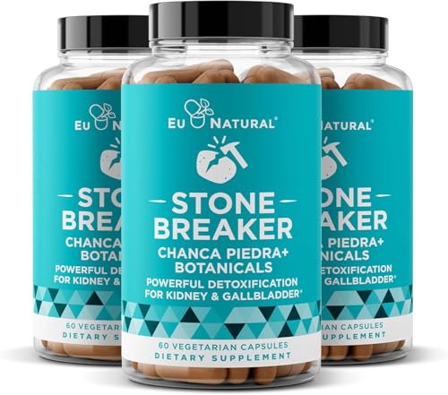 Chanca Piedra Stone Breaker 3- Pack Bundle - Natural Dissolver, Nyre Cleanse & Gallblære Supplement - Afgiftning Urinstof, Flush Urenheder, Clear System - 180 Kapsler