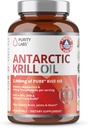 Renhed Labs Antarktiske Krill Oil 2000mg Omega-3 med Astaxanthin 800mcg Kosttilskud til Support Members - Rich in Omega 3, Fedtsyrer, DHA, EPA & Phospholipider - 60 Softgels