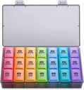 Sukuos Ugentlig Pill Organizer 3 gange om dagen, Stor 7 dages Pill Box Case, Ugentlig Medicin Organizer Box Case, Bærbar rejse Container for Vitaminer Fish Oil Kosttilskud