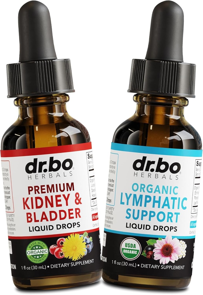 Nyrebrækker & Lymplant Drainage Kostdråber - Økologisk Nyrebrækker Kosttilskud Drops & Lymplant Support Flydende Rengøring - Nyrerensning Detox Urinary Tract Lymph System