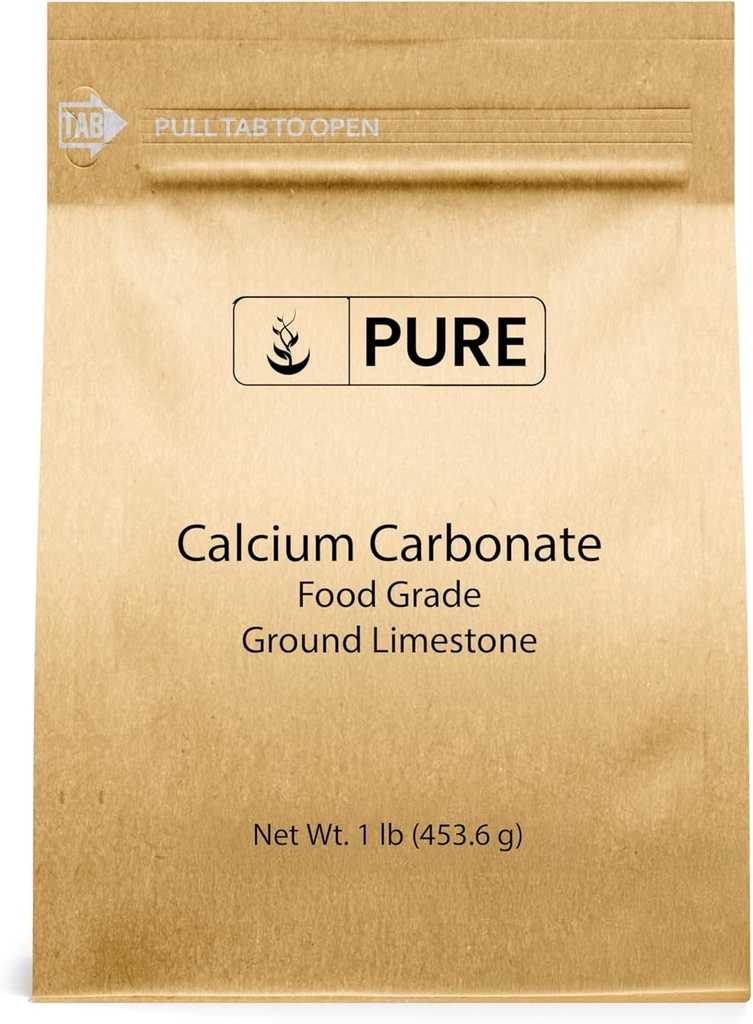Pure Original Ingredienser Calcium Carbonat (1 LB) Kosttilskud, fødevarer konserverende, Acid Neutralizer