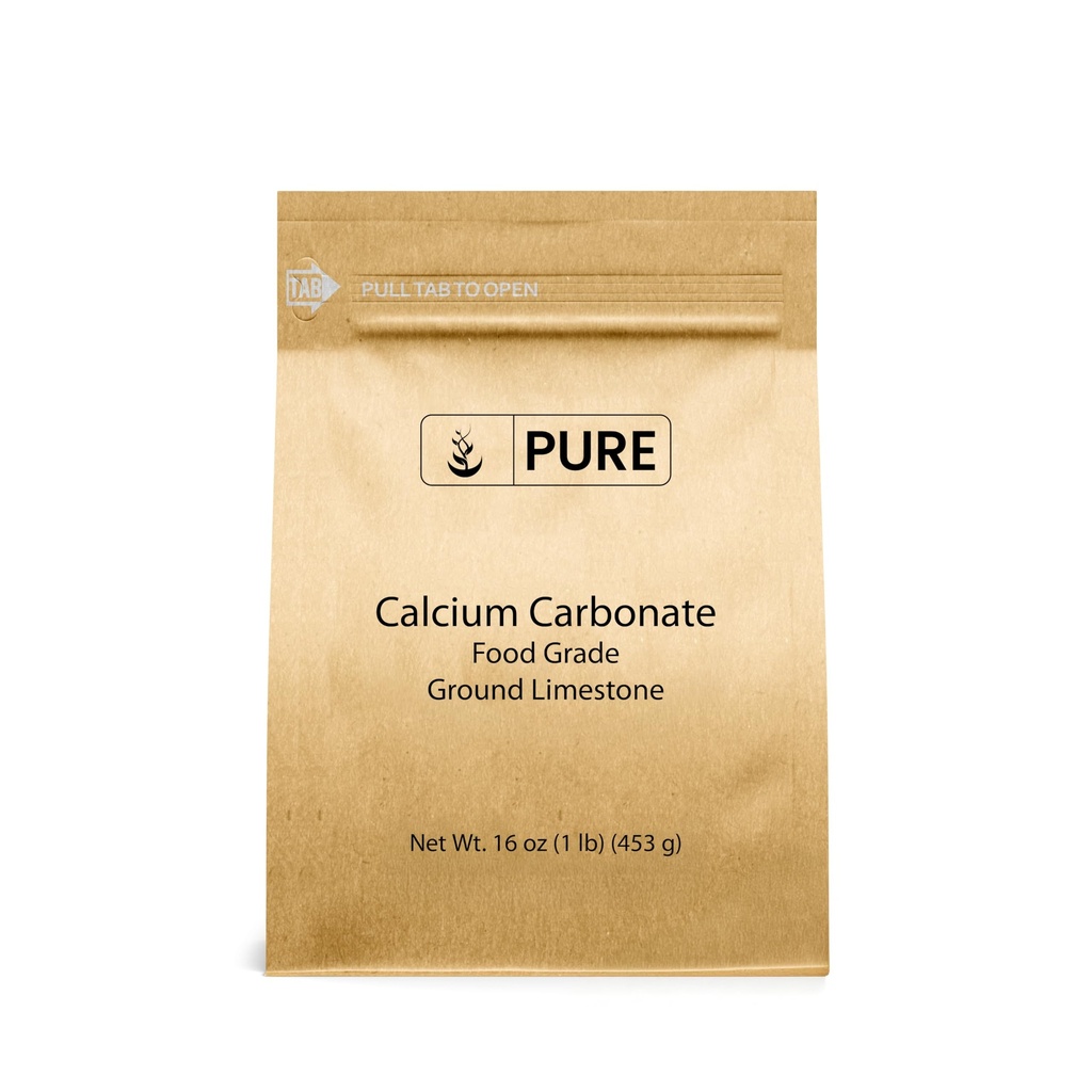 Pure Original Ingredienser Calcium Carbonat (1 LB) Kosttilskud, fødevarer konserverende, Acid Neutralizer