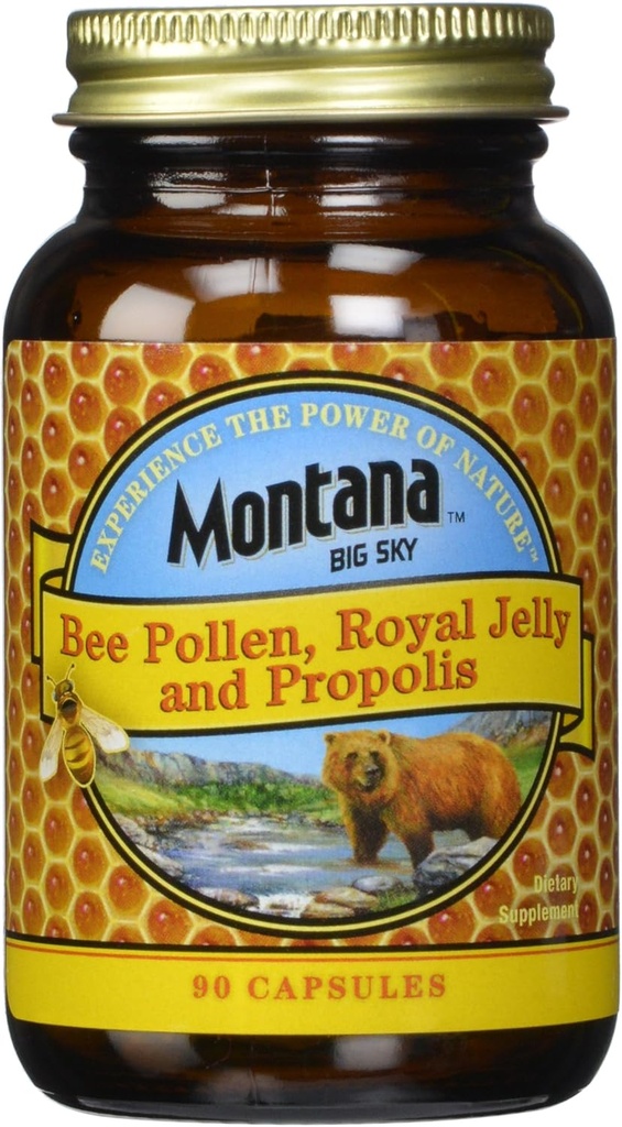 Bee Pollen Royal Jelly and Propolis Capsules, 90 Count (pakke med 12)