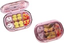 Lille Pill Box, Fugt Bevis Pill Case, Rejse Pill Organizer til Pocket Purse, Daglig Portable Medicin Vitamin, Fiskeolie, tillæg (Pink)