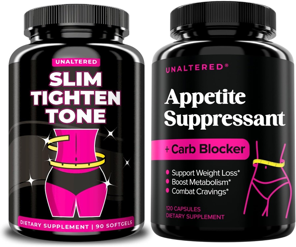 UNALTERED Belly Fat Burner & Appetit Suppressant - Vægttab bundle for kvinder - 1 måned Tilgang