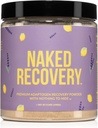NAKED Inddrivelse - Mushroom supplement pulver - Lions Mane, Cordyceps, Reishi, Tart Cherries, Lemon Balm - Adaptogen Wellness Formel, Stress Relief, Muscle Recovery - 30 Serveringer