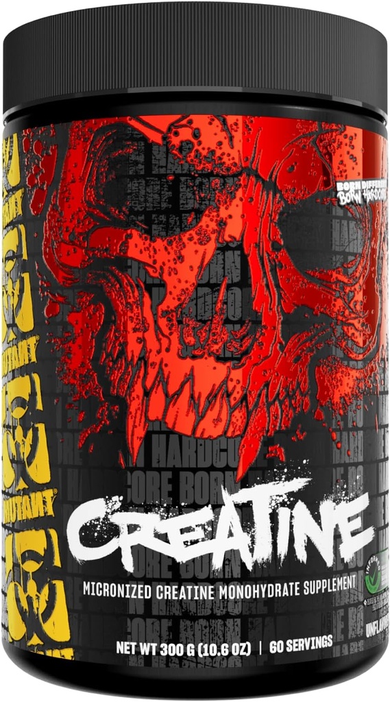 Mutant Creatin - Creatin monohydrat Mikroniseret pulver - Creatin Powder supplement til forbedret høj-intensitet ydeevne - 60 Server- 300 g - Unflavored