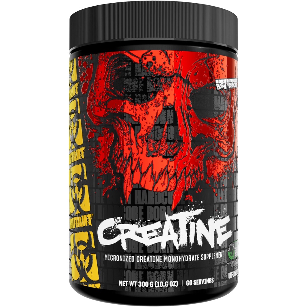 Mutant Creatin - Creatin monohydrat Mikroniseret pulver - Creatin Powder supplement til forbedret høj-intensitet ydeevne - 60 Server- 300 g - Unflavored