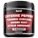 Cayenne Pepper Kosttilskud med gurkemeje Curcumin Root, Ginger Root, Citrus Bergamot & mere - fordøjelsesmæssig sundhed, immunsystem, hjerte sundhed & fælles sundhed - 90 kapsler