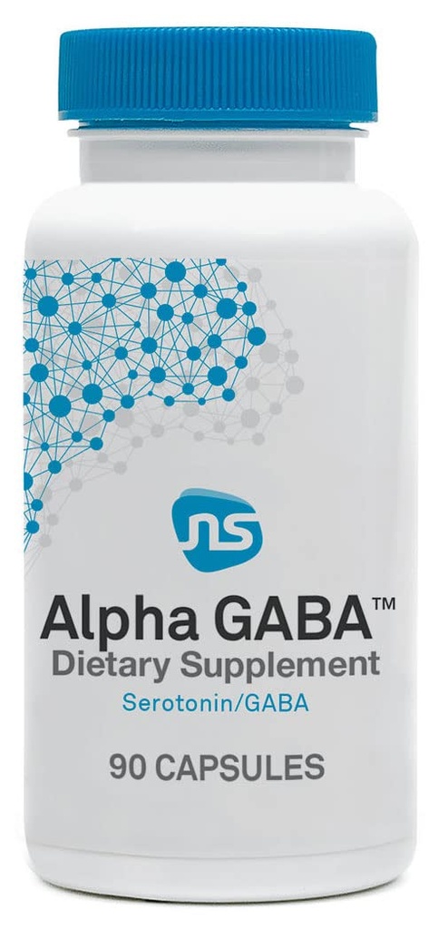 NeuroScience Alpha GABA Supplement - Non- Drowsy Calm Aid med vitamin B6, Lemon Balm, Sensoril Ashwagandha & L Theanine Supplement - Hjælp Sothe Anxiousness, Dag eller nat (90 kapsler)