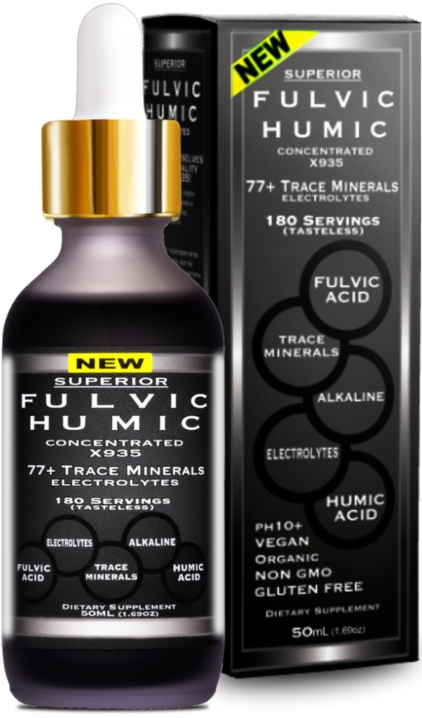 Trace Mineral Drops med Electrolytes - 77 Trace Minerals - 180 Servings - Gendanne Electrolytes, Forbedre Gut Health, Leaky Gut Reparation - Plant Afledt Ionic Trace Minerals fra Fulvic & Humic Acid