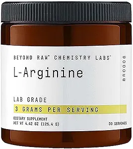 BEYOND RAW Kemi Labs L- Arginin Powder, Fuels Motion og understøtter inddrivelse, 30 Servere