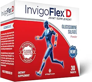 INVIGOFLEX ® D - 1500mg Glucosamin Sulfatpulver (Klassisk Formulering) - Premium Joint Supplement for Knies, Hands, Ryg, og Hip Support Pakker